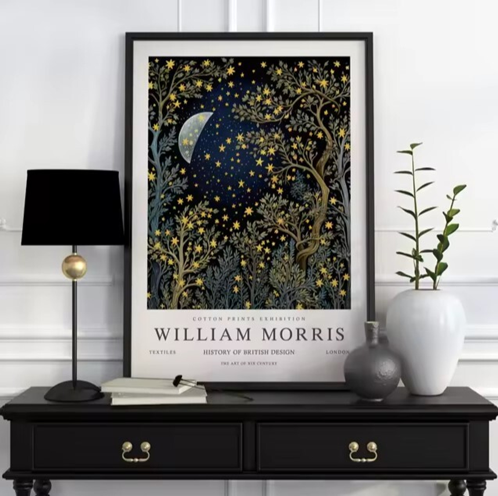 Постер "Луна" William Morris (Уильям Моррис), 20x30 см