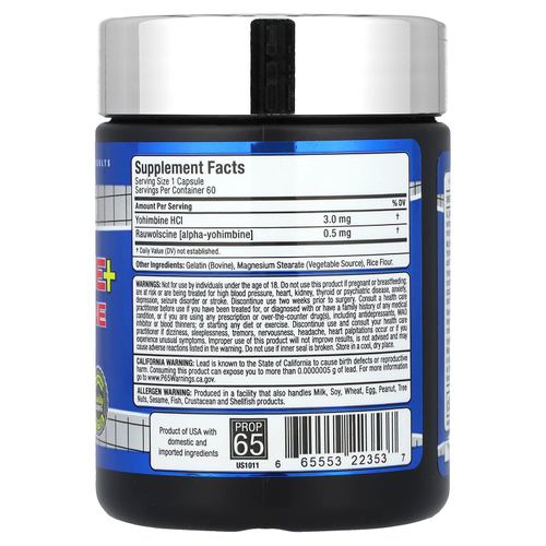 ALLMAX, Йохимбин + раувольсцин, 60 капсул