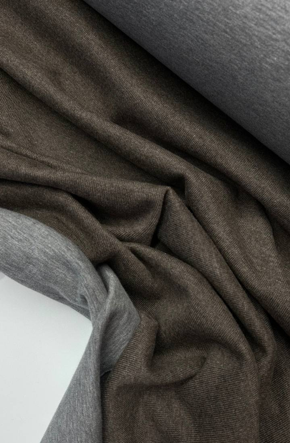Трикотаж кашемир с хлопком Double серый/тауп