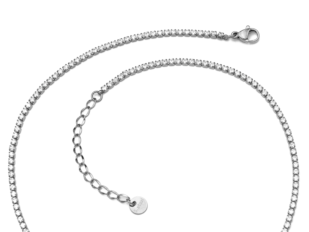 Колье со стразами 2мм, сталь