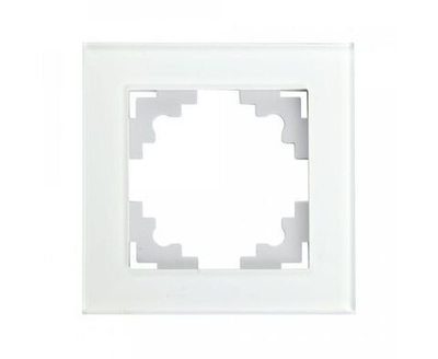 Рамка 1-местная, СТЕКЛО ГЛЯНЕЦ, серия Катрин, GFR00-7001-01, белый, STEKKER 39517