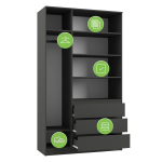 Шкаф Woodville Мадера ШМ 1200 ЛДСП графит