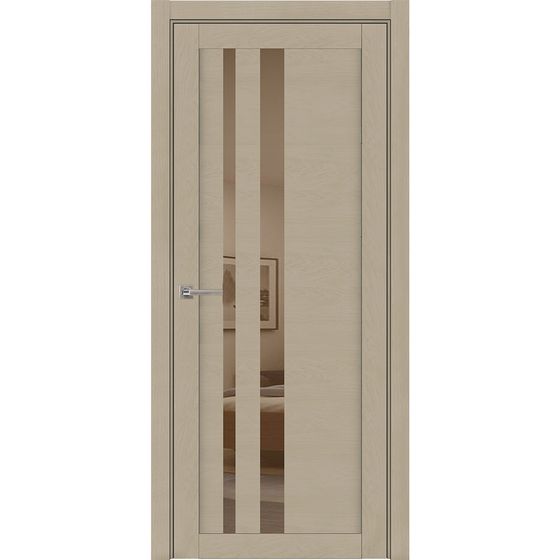 Купить Фото межкомнатной двери экошпон Uberture Uniline Soft Touch 30008 софт кремовый с зеркалом