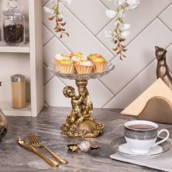 Фруктовница Эдем Бронза с чашей из стекла