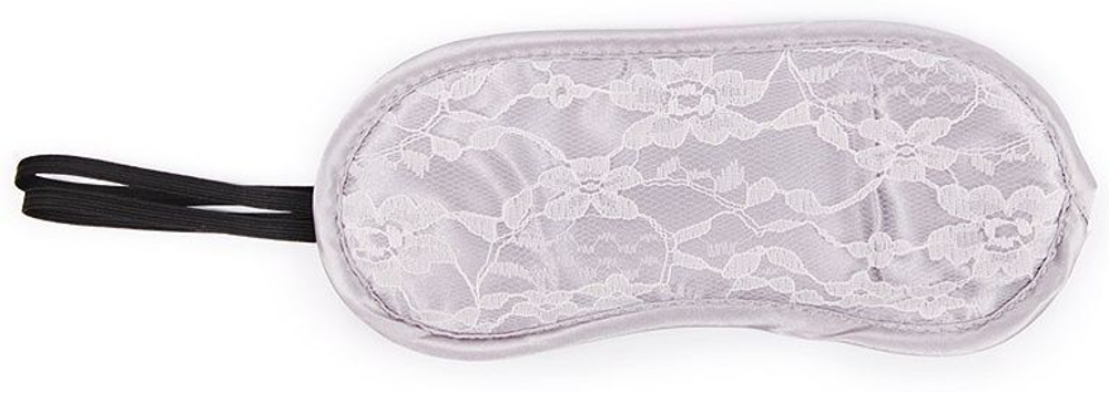 Серая кружевная маска на резиночке