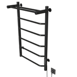 Полотенцесушитель MIXLINE MIRA  80х50 (таймер, 336 Вт, 5 перекладин + ПОЛКА) электрический ЧЕРНЫЙ