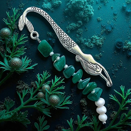 Книжная закладка. Царство Нептуна. Авантюрин и Жемчуг