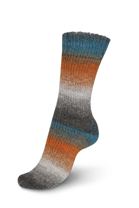 Пряжа Virtuoso Color, 9801638 Regia Color 6-нитка (03073/Цвет охра-петроль-серо-аетрацитный)