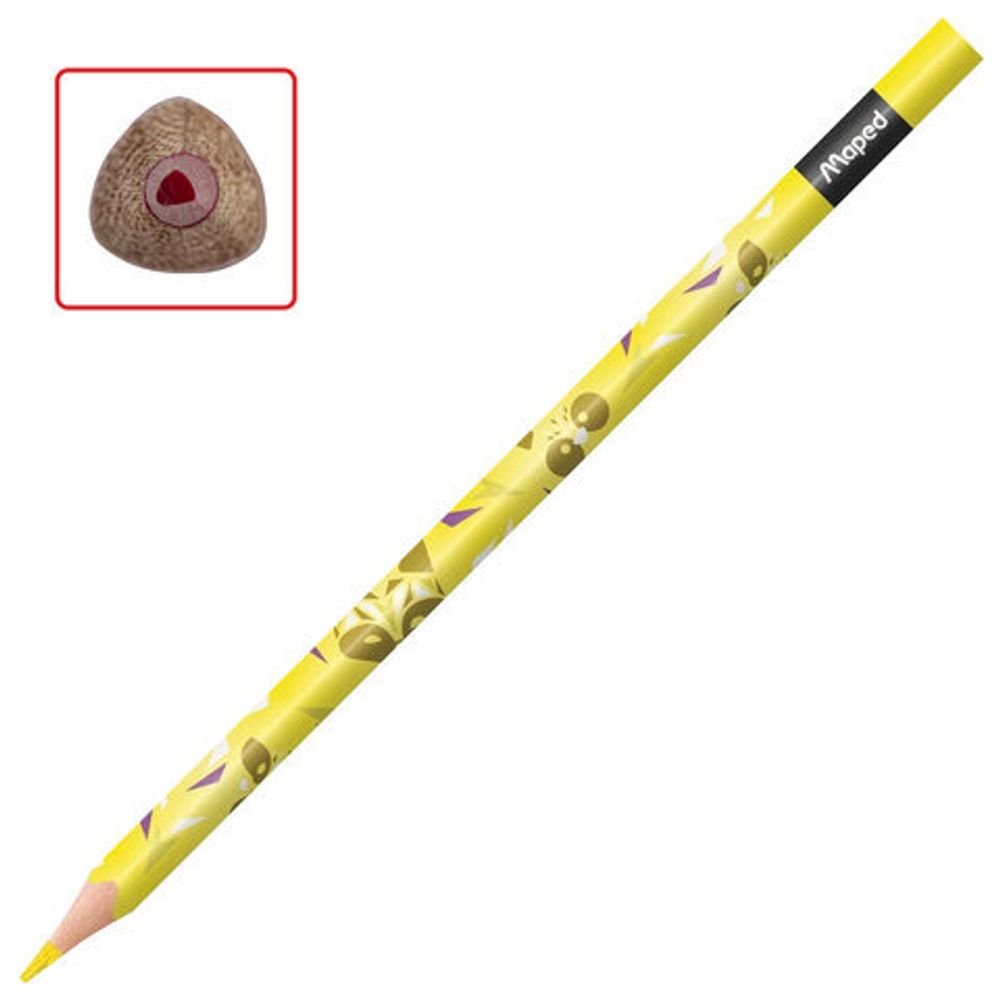 Карандаши цветные MAPED "Mini Cute", 12 цветов, декорированный корпус, трехгранные, 862201