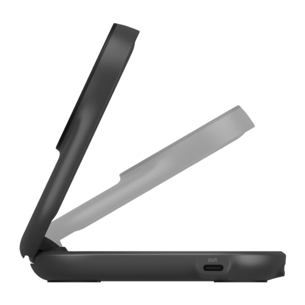 Зарядная станция MagSafe Belkin UltraCharge Round для iPhone и AirPods (Qi2.2) (WIZ039, EU) Беспроводная зарядка: Qi 25 Вт, Qi 5 Вт. Проводная зарядка: USB-C (5 Вт). Сертификация Qi2. Есть LED-индикация