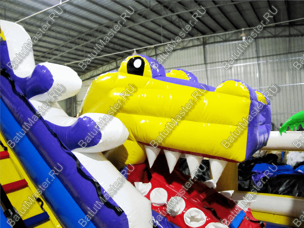 Коммерческий батут "Белый клык" с немеханизированной головой, размер 6*5*4 м