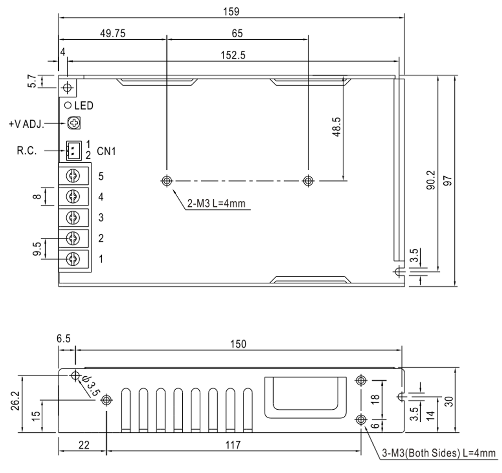 Преобразователь AC-DC сетевой Mean Well RSP-75-12