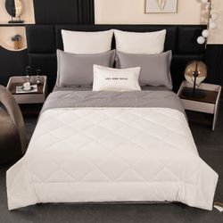 Комплект постельного белья с одеялом Сатин Вельвет Премиум «Графитовая геометрия»