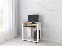Стол компьютерный Грета-10, белый/дуб крафт