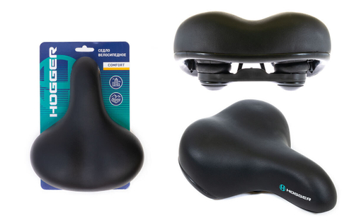 Седло HOGGER, комфорт 255x208 мм, унисекс, эластомер, черное