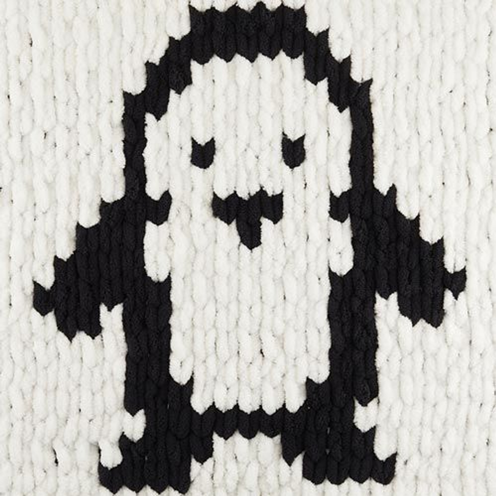 Пуффи Море ПЛЮС (Puffy More plus) пряжа Alize 100%микрополиэстер 2х250г/11м (8006 белый/черный)