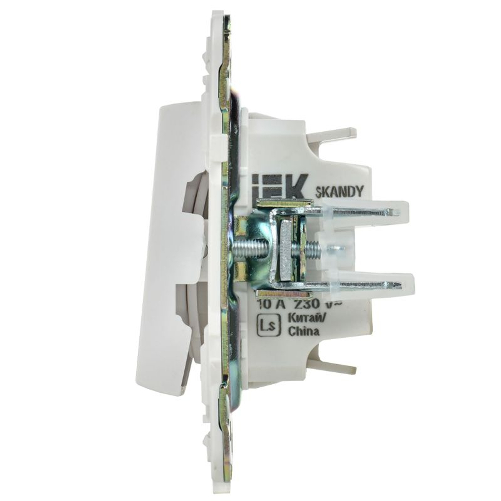 Выключатель 2-кл. SKANDY 10А SK-V09W с индикацией арктич. бел. IEK SK-V20-1-10-K01