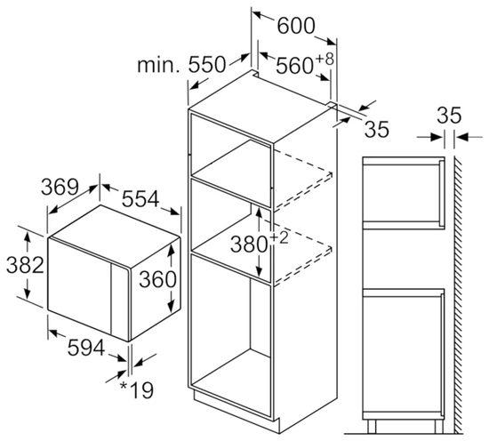 Встраиваемая микроволновая печь BOSCH BFL554MB0