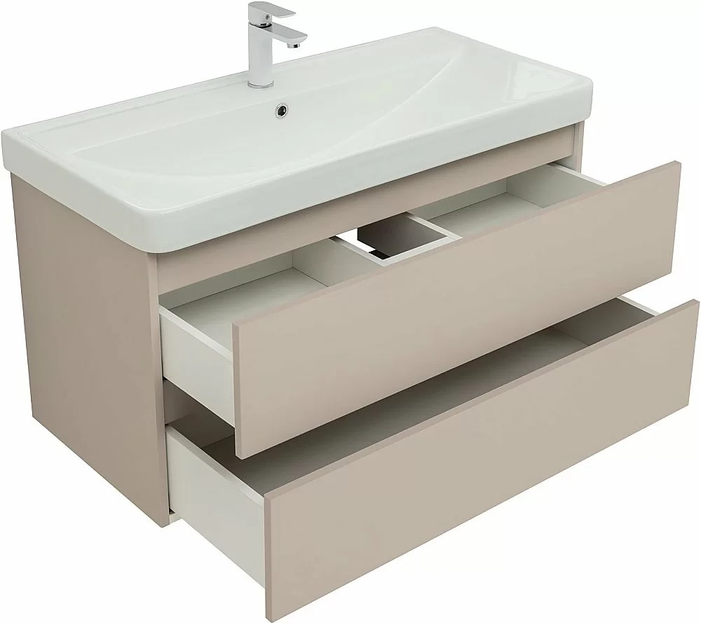 Тумба с раковиной Aquanet Вега 2.0 337939/323884 100 бежевый