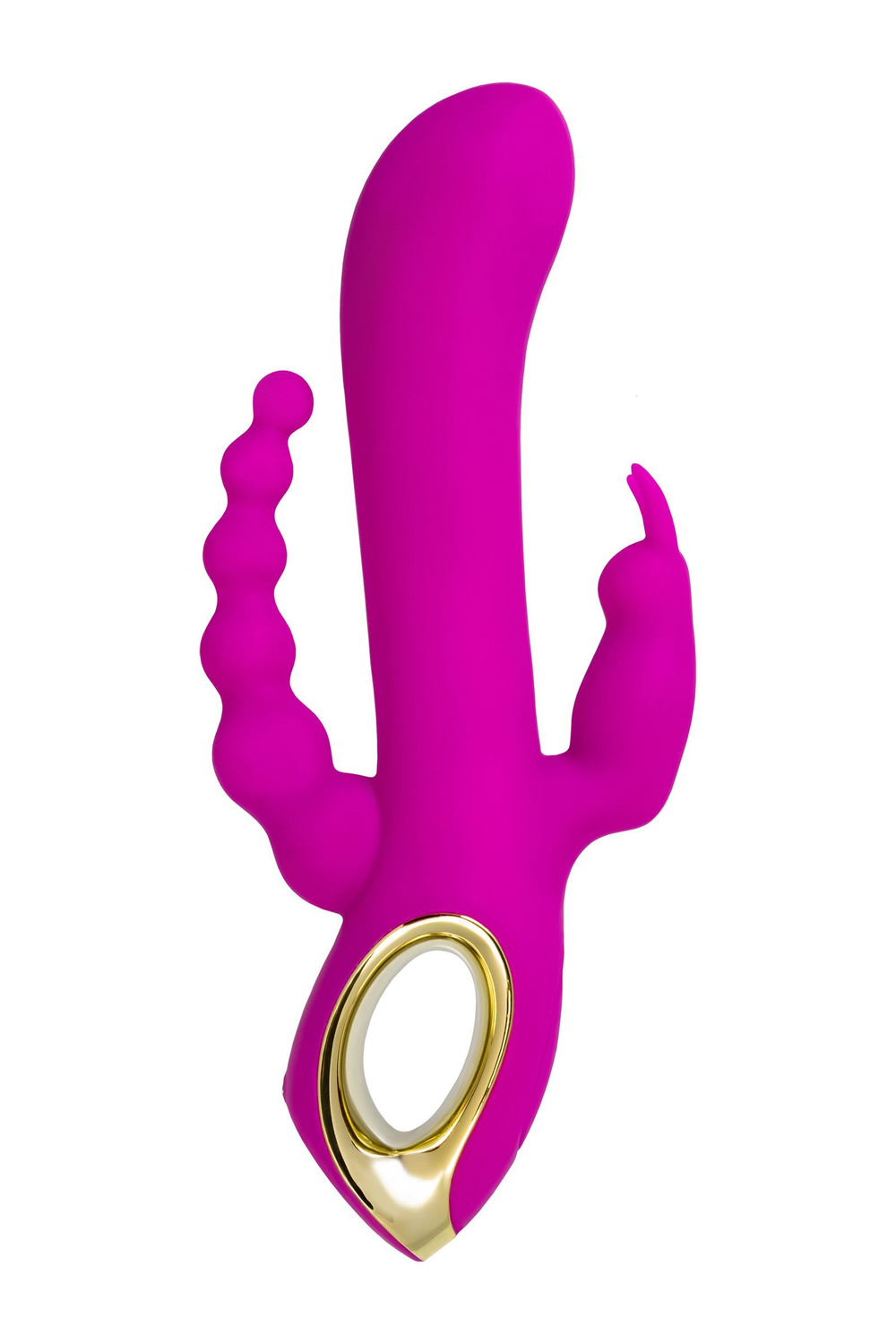 Тройной вибратор A-toys Trinny 21,5 см с кроликом и анальным отростком