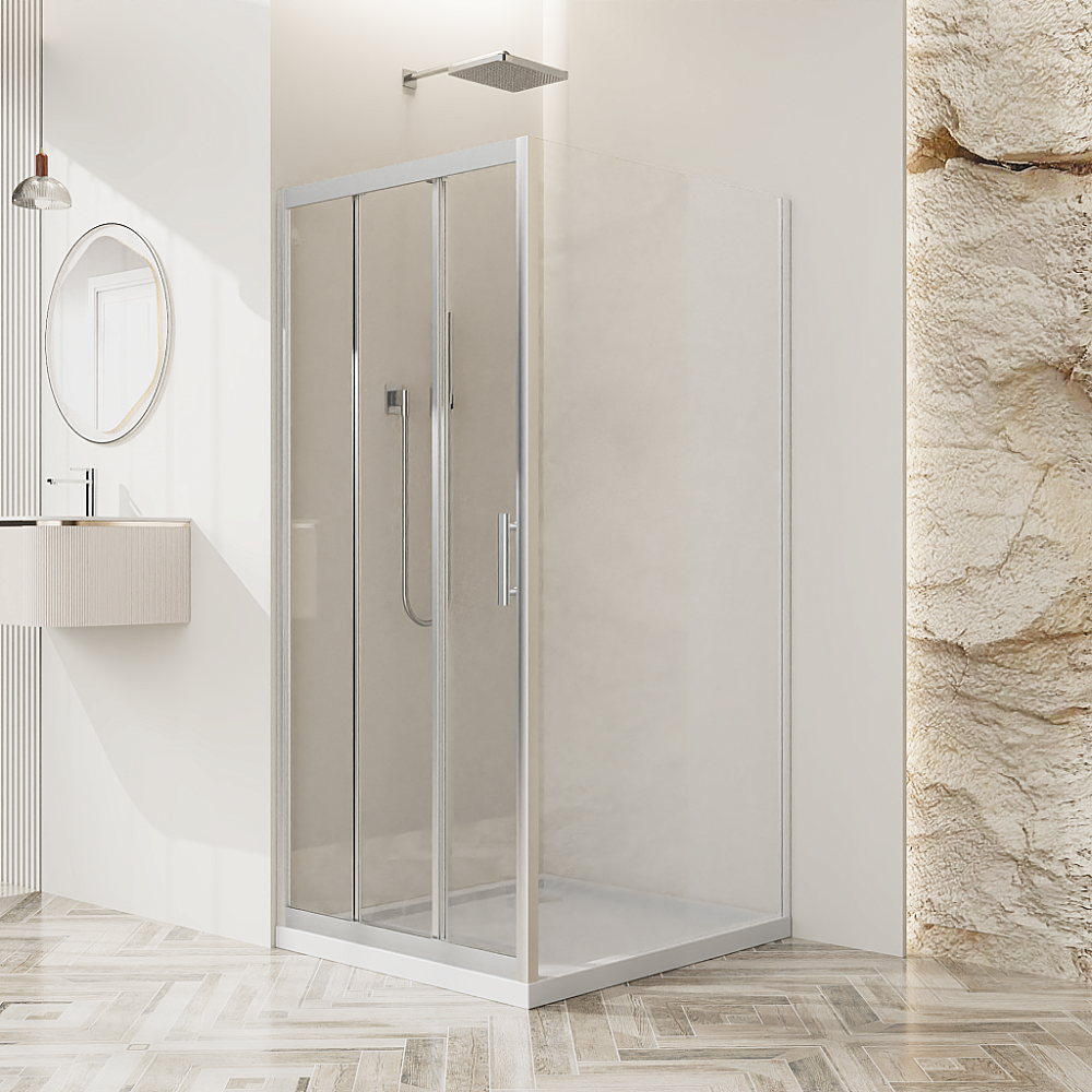 Душевой уголок BelBagno UNO-195-AF-31 80x80 стекло прозрачное/профиль хром