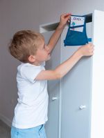 Кармашки для детского сада на резинке. Динозавр