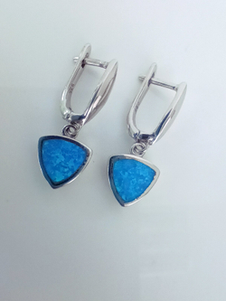 Серьги Эстерелла, серебро 925*, родирование, опал синтетический/Ф