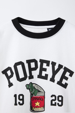 ZARA ФУТБОЛКА С ПРИНТОМ POPEYE ©, БЕЛЫЙ