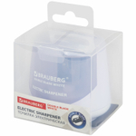 Точилка электрическая BRAUBERG DOUBLE BLADE WHITE двойное лезвие питание от 2 батареек (2 штуки в упаковке)
