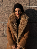 Удлиненная двусторонняя шубка Sand, Бежевая