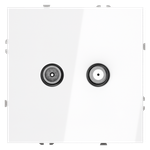 Розетка телевизионная встраиваемая VOLTUM S70 оконечная TV+SAT, (белый глянцевый)