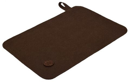 Коврик для бани и сауны коричневый с вышитым логотипом Банные штучки,войлок