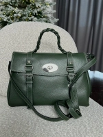 Женская сумка-портфель из натуральной кожи зеленого цвета