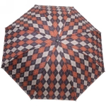 Зонт механический ветроустойчивый, матовая ручка «BESTzontik», темно-коричневый ромбик, длина 25см, d-110см