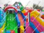 Коммерческий надувной батут "Парк развлечений 2" 12*7*7 м без фигуры клоуна