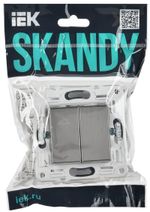 SKANDY Выключатель 2-клавишный перекрестный 10А SK-V06N металл никель IEK
