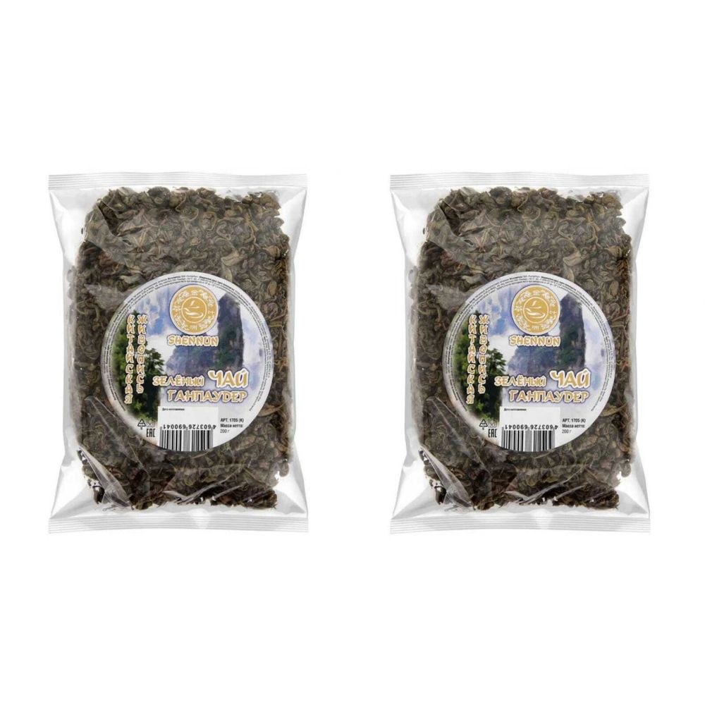 Чай зеленый Shennun Ганпаудер 200 г, 2 шт