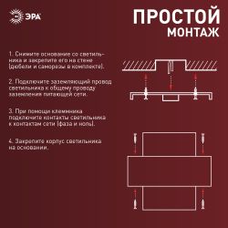 Светильник декоративный настенный светодиодный ЭРА WL11 BK 2х1Вт 3000К IP54 черный для интерьера и фасадов зданий | Настенная подсветка