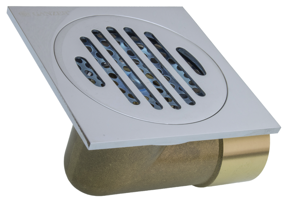 Трап угловой 10 х 10  (ХРОМ)   GANZER  (60/1шт)