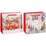 Пакет подарочный «Зимнее веселье» 15*14*7 см, микс