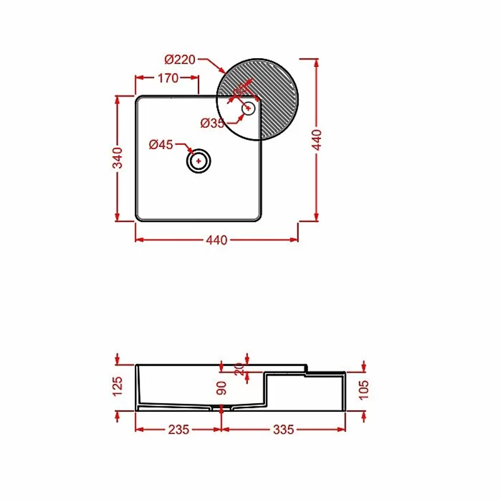 Раковина накладная Artceram CARTESIO 44 CAL003 33 00 розовая