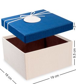 WF-31-A Набор коробок из 3шт «Прямоугольник» цв.бел./син.