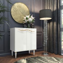 Комод Арт Колор Классик Голд с 2 полками Белый опал