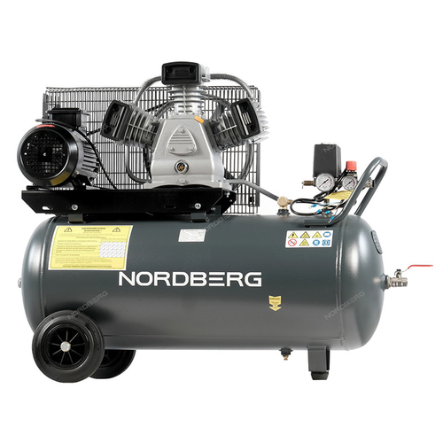 NORDBERG (NCP100/580) Компрессор поршневой с ременной передачей 380В, ресивер 100л, 580л/мин