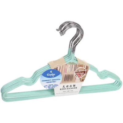 Плечики металлические нескользящие с полимерным покрытием 10шт «ТАРТИТАН», цвет мятный, 30см (Селфи)