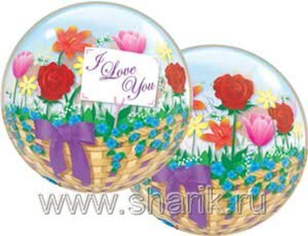 П BUBBLE 22" ILY Корзина цветов Уп