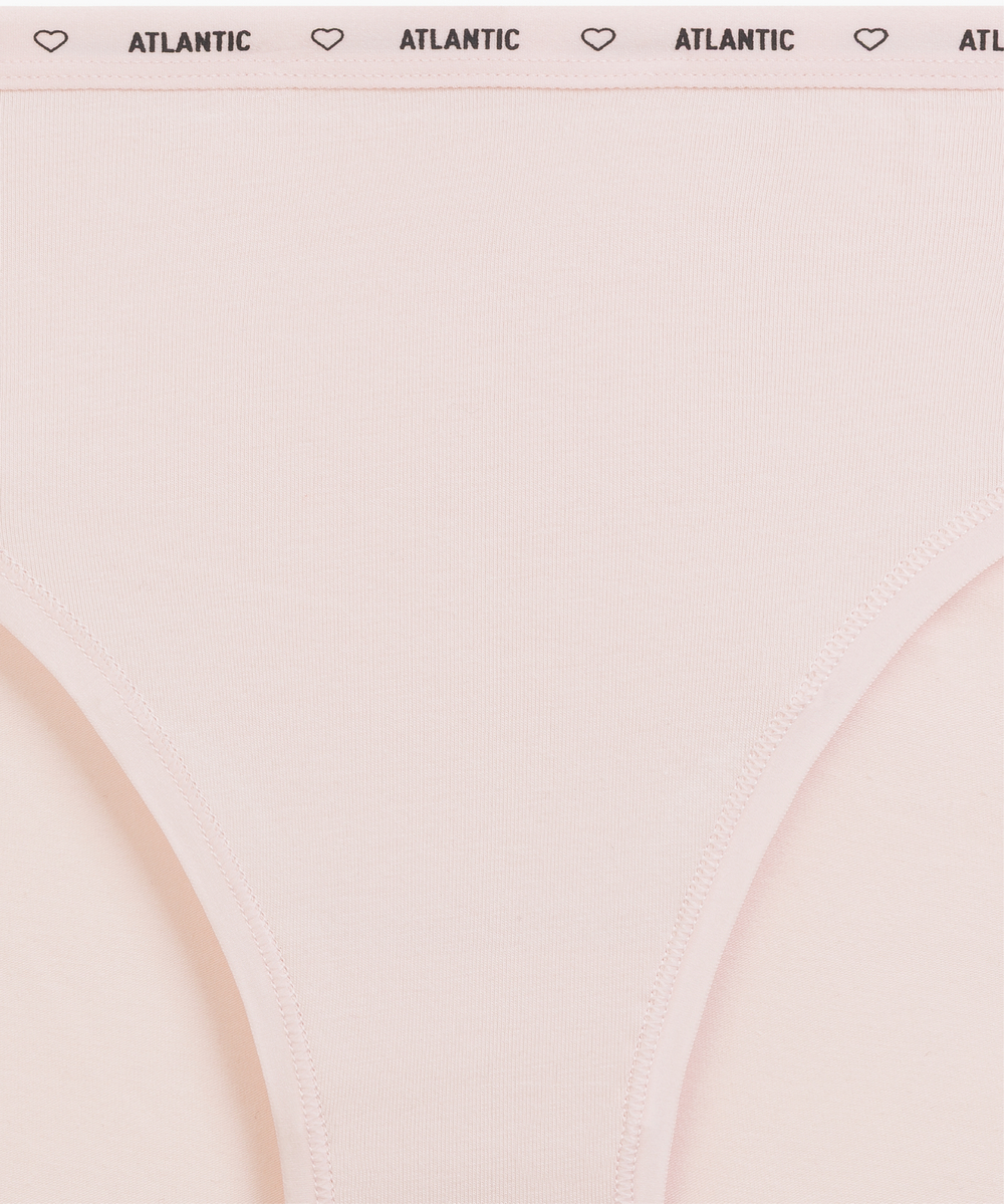 Трусы женские спорт с высокой посадкой Atlantic, набор из 3 шт., хлопок, светлые экрю + светло-бежевые, светло-розовые, 3CLP-010