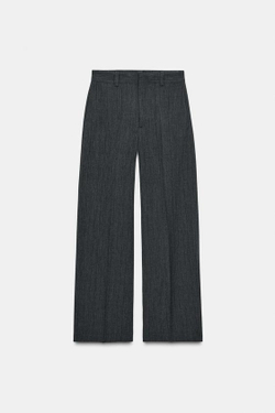 ZARA БРЮКИ ИЗ ТКАНЕВОЙ СТРУКТУРЫ — ZW COLLECTION, СЕРЫЙ МЕЛАНЖ