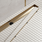 Душевой лоток Drain System 900 DS230209/17 Золото матовое, с двусторонней панелью «Plate» под плитку