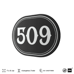 Номерок на дверь квартиры 509, для кабинета, офиса, шильдик 9 х 7 см, черный, Айдентика Технолоджи